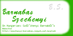 barnabas szechenyi business card